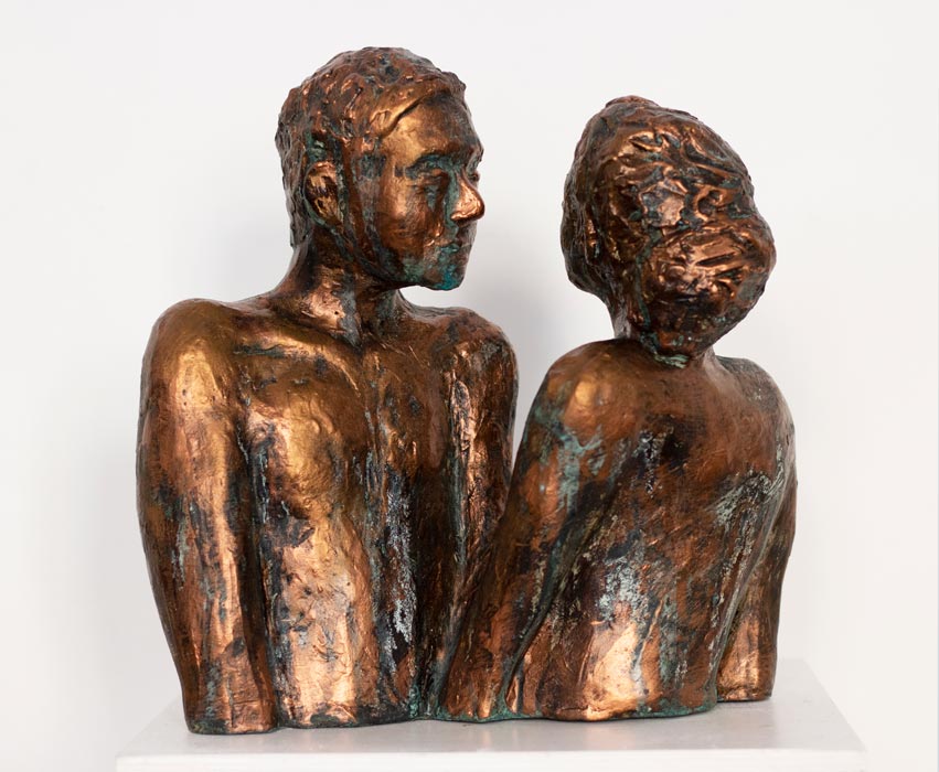 LOVERS, artstone, bronze paint, patina