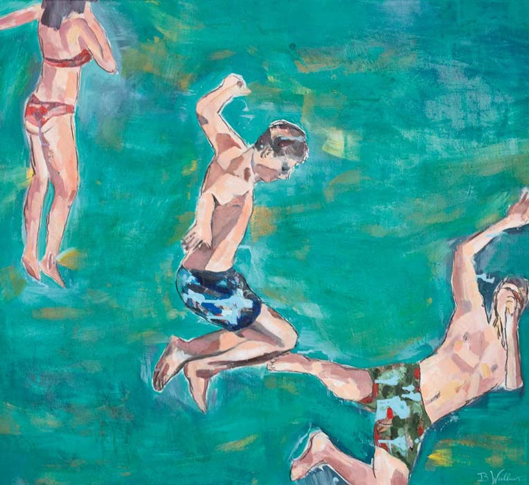 LETTING GO, mixed media on canvas, 100cm x 110cm