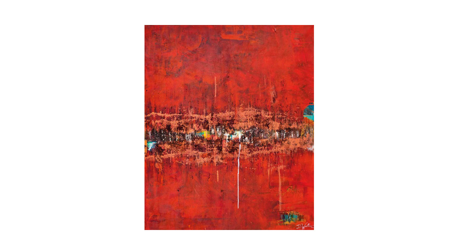 BURSTING, mixed media, sand on canvas, 130cm x 100cm
