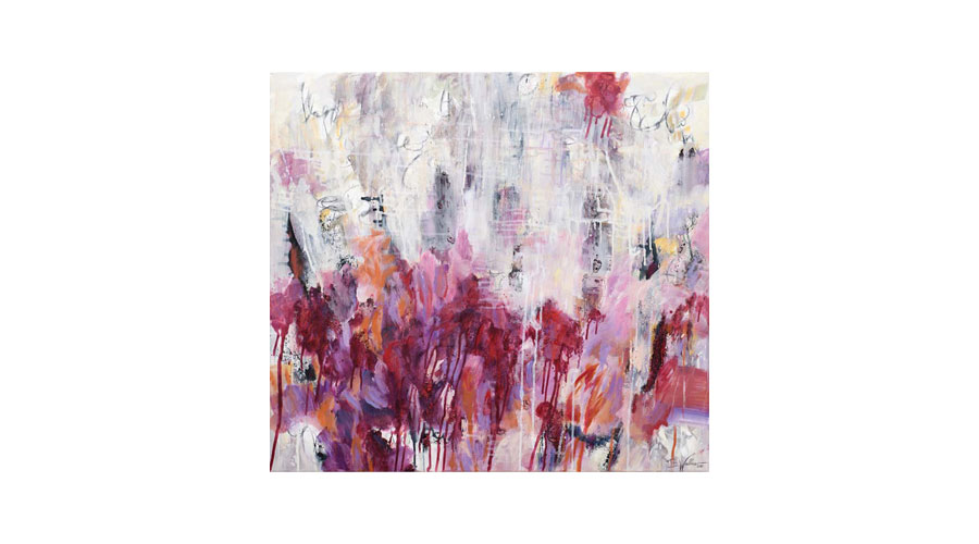 BLOSSOMING, mixed media on canvas, 110cm x 100cm, no longer available