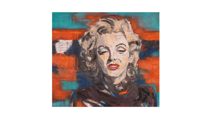 HOLLYWOOD ICONS, mixed media on canvas, 60cm x 70cm
