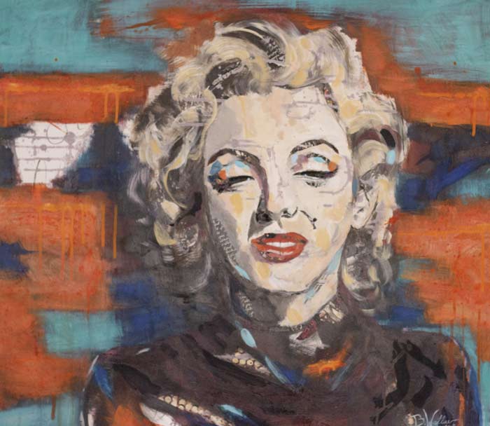 HOLLYWOOD ICONS, mixed media on canvas, 60cm x 70cm