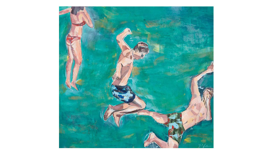 LETTING GO, mixed media on canvas, 100cm x 110cm