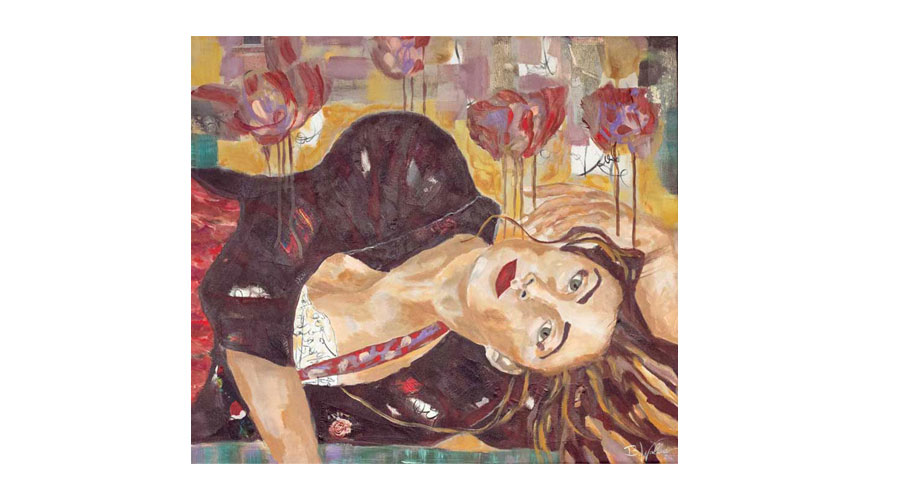 REMINISCING, mixed media on canvas, 70cm x 80cm