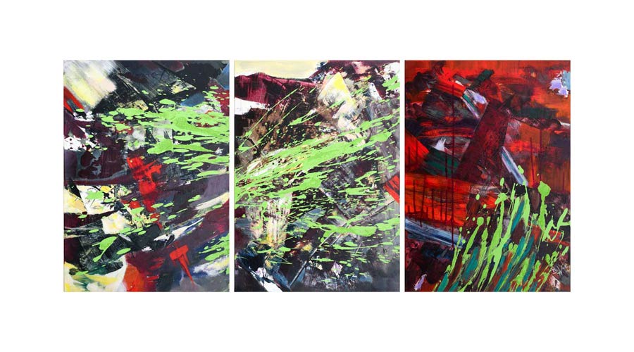 TRANSFORMATION, mixed media, 3 parts, 70cm x 50cm