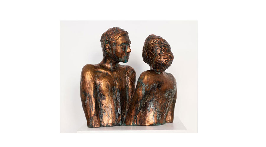 LOVERS, artstone, bronze paint, patina