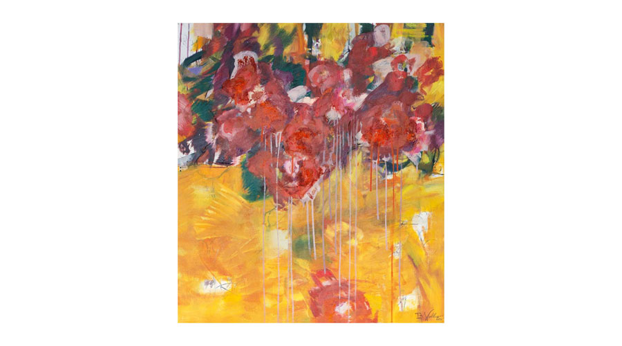 LIKE A GARDEN, mixed media, sand on canvas, 110cm x 90cm