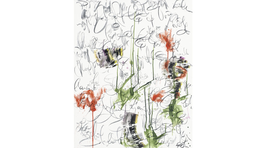 GENESIS, acrylic, charcoal on canvas, 100cm x 80cm, no longer available