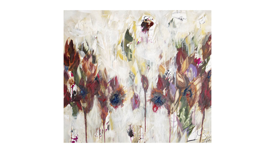  „Blossoming“ 2022, mixed media, on canvas, 100cm x 90cm