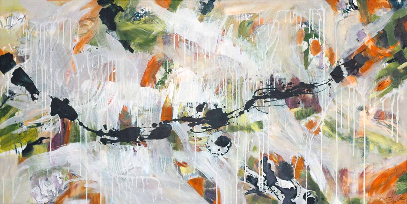 DIALOGUE, mixed media on canvas, 90cm x 180cm