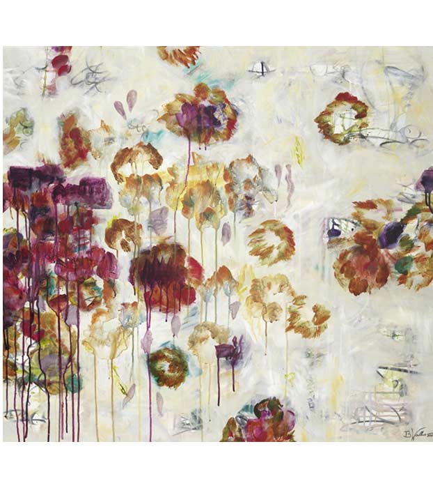 „BEGEGNUNG“ 2026, Mischtechnik auf Leinen, 100cm x 110cm