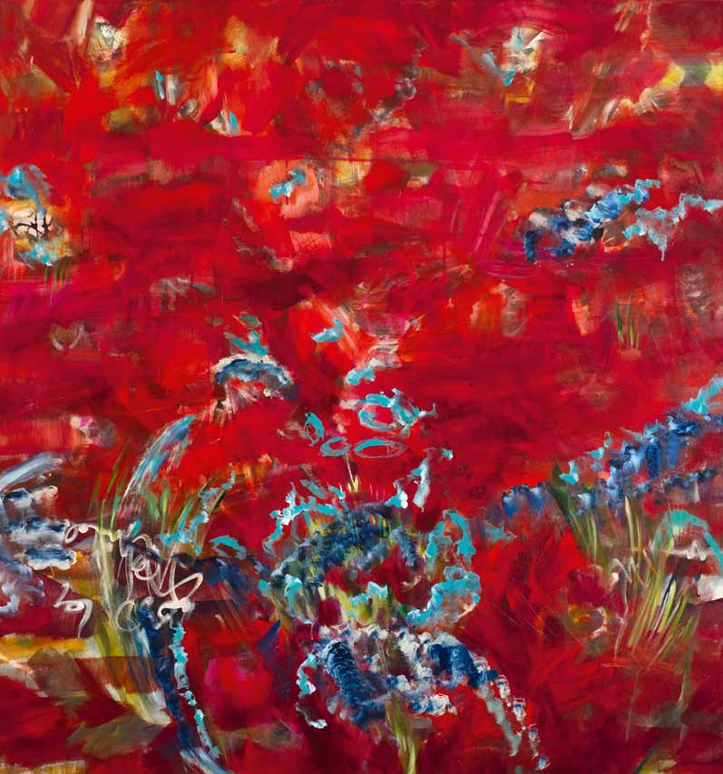 „MOTHER NATURE“ 2024, Mischtechnik auf Leinen, 150cm x 150cm